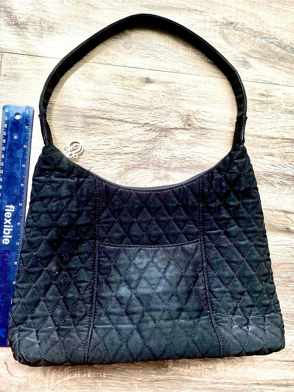 Vera Bradley Black Quilted Crossbody Messenger